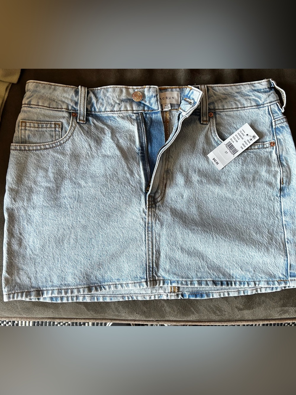 PacSun Light Wash Denim Mini Skirt